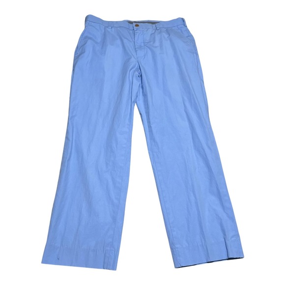 Brooks Brothers Clark Cotton Blend Blue Pleated Pants Mens 36x32 (Fits 36x28.75) - Picture 3 of 10